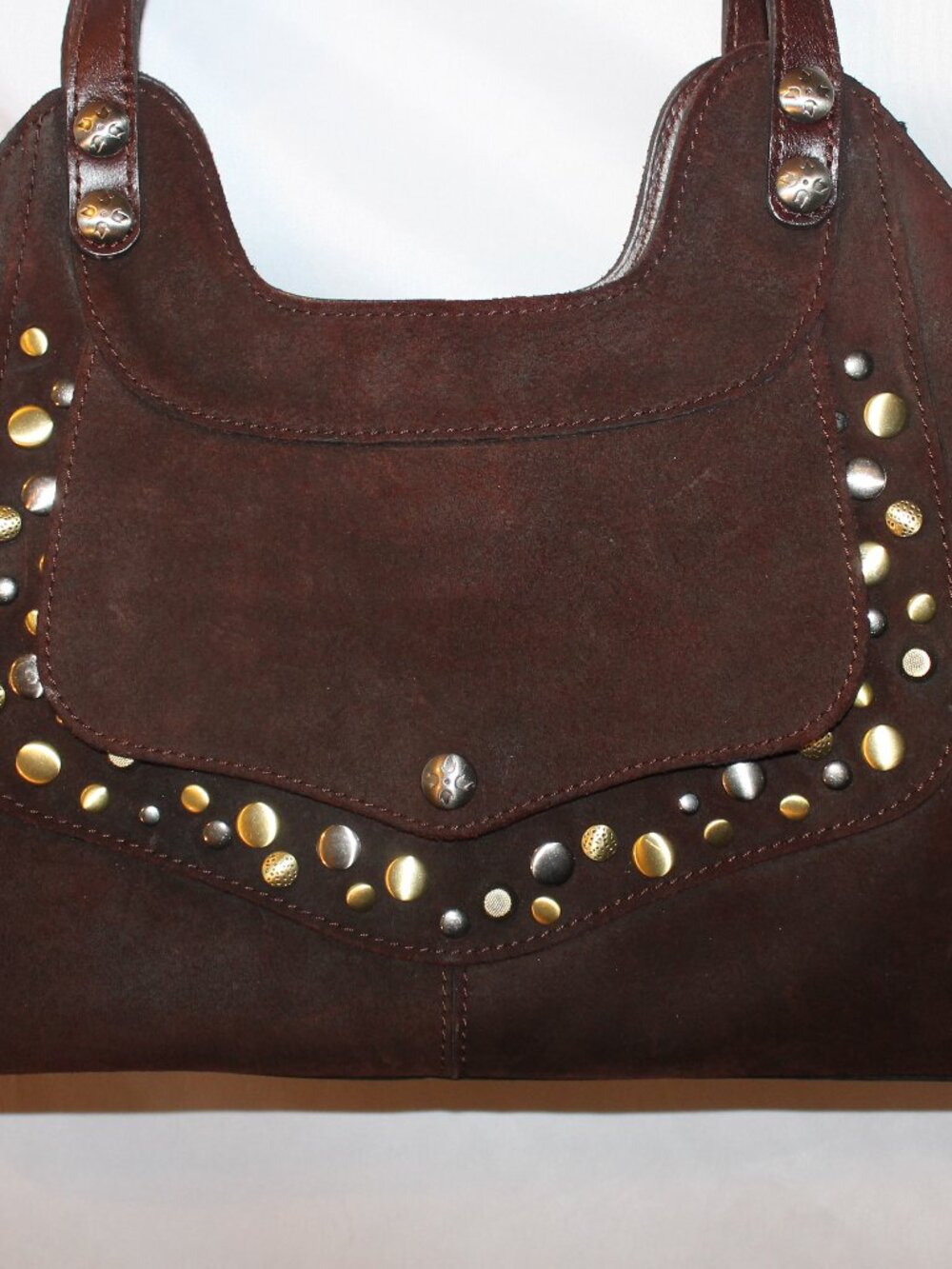 Patricia Nash Ergo Suede Studded Satchel